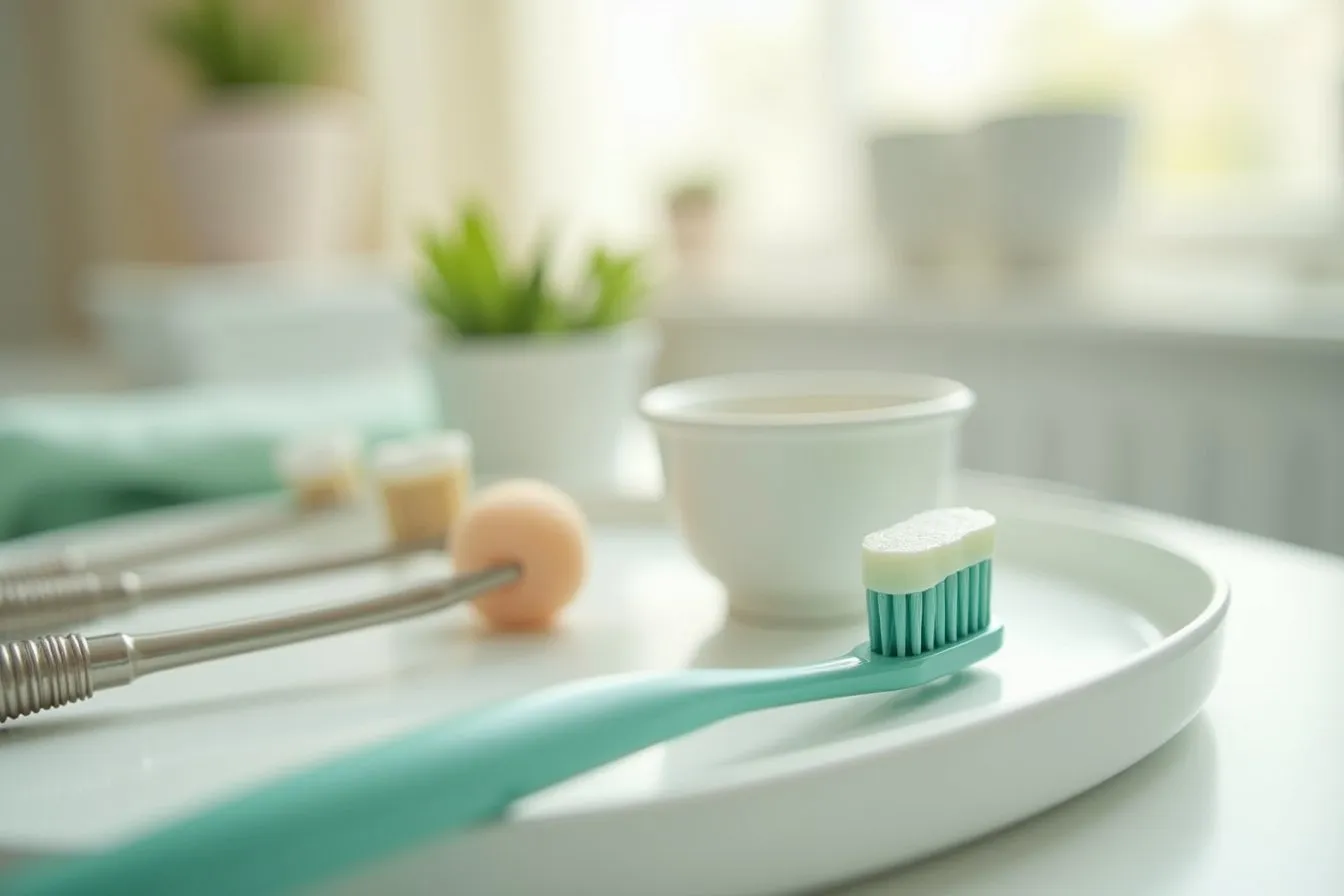 Prophylaxe-Instrumente auf einem Tray